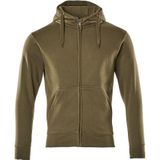 Mascot - Crossover Capuchontrui met Rits - Mosgroen - Gekamd Katoen