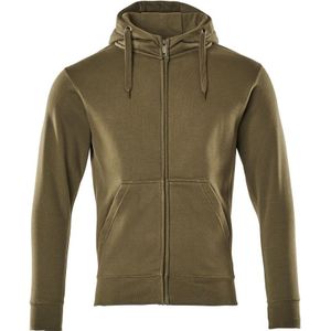 Mascot - Crossover Capuchontrui met Rits - Mosgroen - Gekamd Katoen