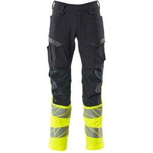 Mascot 19879-711 Broek met kniezakken Donkermarine/Hi-Vis Geel