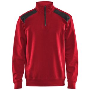 Blåkläder 3353-1158 Sweatshirt Bi-Colour met halve rits Rood/Zwart