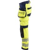 Blåkläder 7022-1648 Dames High Vis werkbroek 4-weg stretch High Vis Geel/Marineblauw maat C34