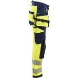 Blåkläder 7022-1648 Dames High Vis werkbroek 4-weg stretch High Vis Geel/Marineblauw maat C34