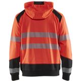 Blåkläder 3546-2528 Hooded sweatshirt High Vis Fluor Rood/Zwart