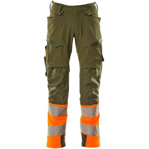 Mascot Accelerate Safe Broek met kniezakken 19179-511 - mosgroen/hi-vis oranje