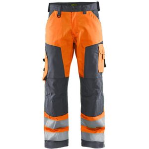 Blåkläder 1566-1811 Werkbroek High Vis zonder spijkerzakken High Vis Oranje/Medium Grijs maat C54