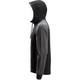 Snickers 2842 Tweekleurige Hoodie met Halve Rits Zwart/Staalgrijs maat XS