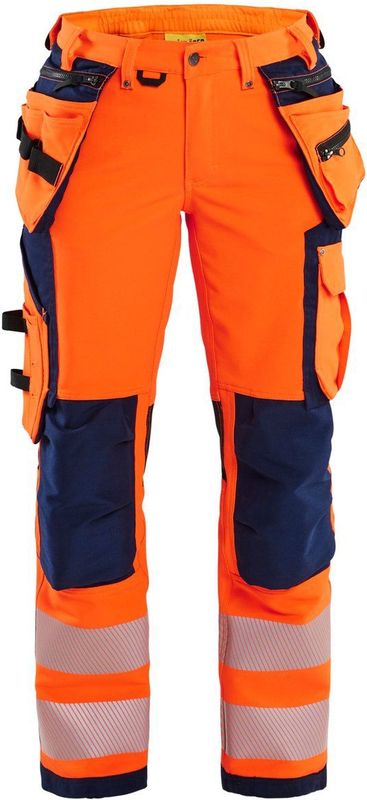 Blåkläder 7197-1642 Dames High Vis 4-weg stretch werkbroek High Vis Oranje/Marineblauw maat C34
