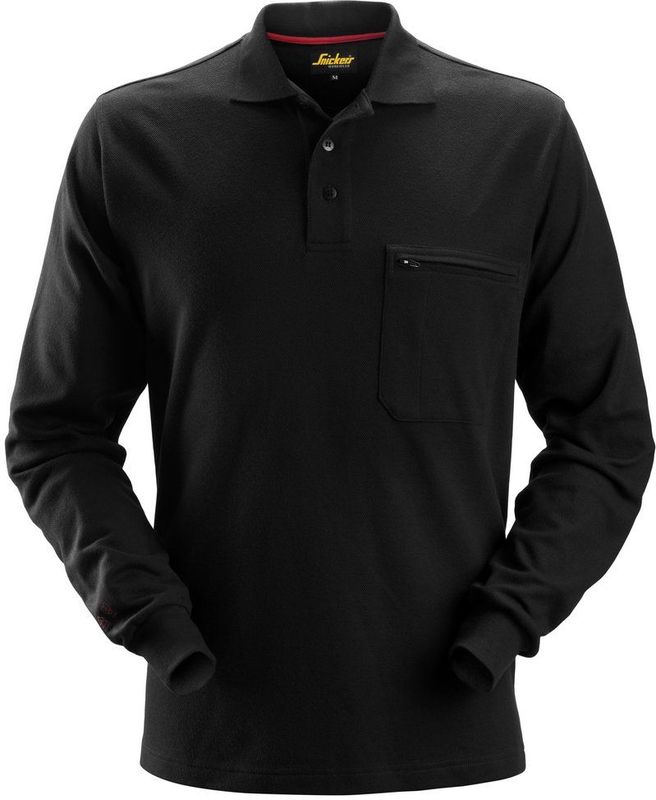 Snickers 2660 ProtecWork Poloshirt met Lange Mouwen Zwart maat L