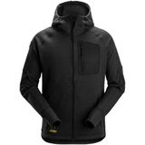 Snickers 8041 FlexiWork Fleece Hoodie met Volledige Rits Zwart maat XS