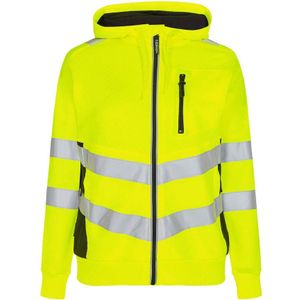 F. Engel 8027 Safety Ladies Sweat Cardigan Yellow/Black maat L