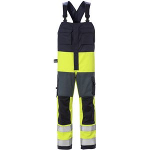 Fristads Flame high vis Amerikaanse overall klasse 2 1584 FLAM Hi-Vis geel/marineblauw maat D112