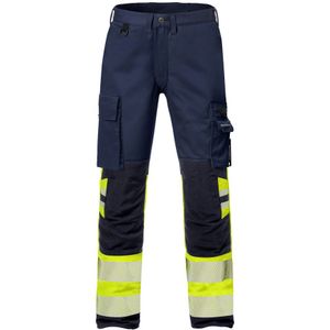 Fristads High vis broek stretch dames klasse 1 2708 PLU Hi-Vis geel/marineblauw