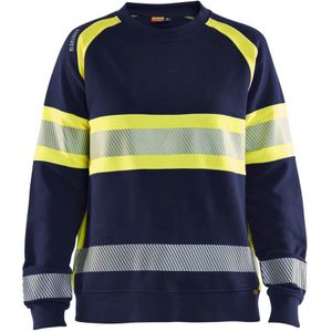 Blåkläder 3409-1158 Dames Sweatshirt High Vis Marine/High Vis Geel maat XXXL