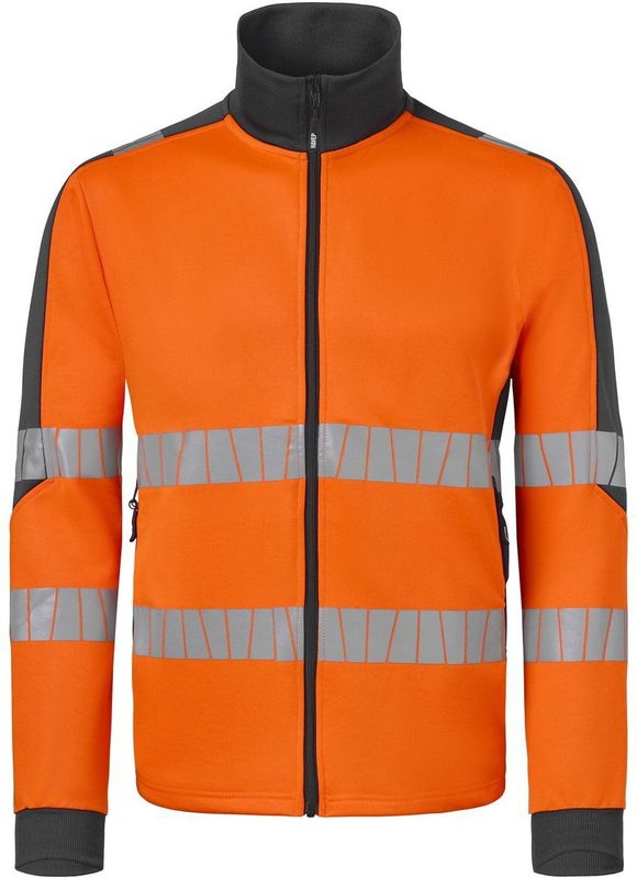 HAVEP 10081 Sweatvest High Visibility+ Fluo Oranje/Charcoal maat L