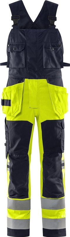 Fristads Flamestat high vis craftsman stretch Amerikaanse overall klasse 2 1170 ATHF Hi-Vis Geel/Marineblauw maat C44