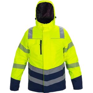 Hydrowear Winterparka Brussel Fluor Geel/Marine