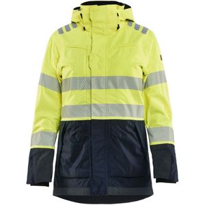 Blåkläder 4449-1532 Multinorm Dames Shelljack High Vis Geel/Marineblauw maat XXL