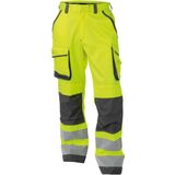 Dassy Chicago Hogezichtbaarheidsbroek met kniezakken Fluogeel/Cementgrijs