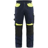 Blåkläder 1556-1860 Werkbroek zonder spijkerzakken Donker marineblauw/High vis geel maat C146