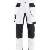 Blåkläder 7232-1832 Dames schildersbroek met stretch Wit/zwart maat C32