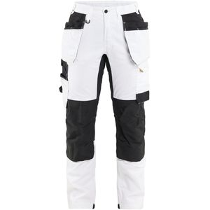 Blåkläder 7232-1832 Dames schildersbroek met stretch Wit/zwart maat C32