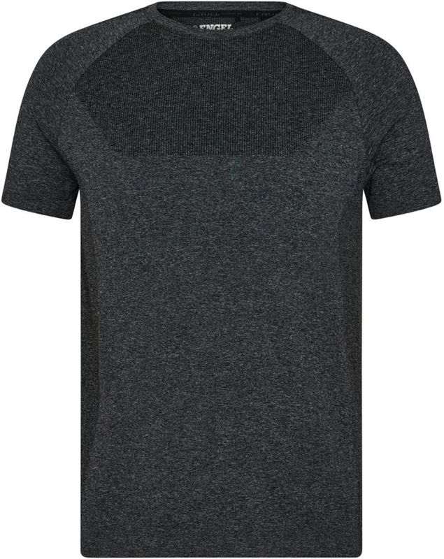 F. Engel - 9056-600 - T-shirt - Zwart Melange - Naadloos Ontwerp