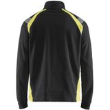 Blåkläder 3432-1158 Sweatshirt halve rits Visible Zwart/Geel