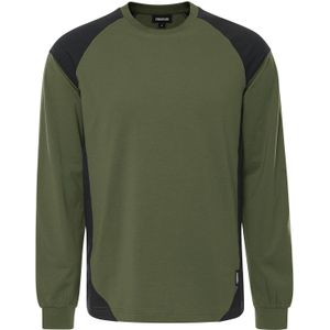 Fristads Heavy T-shirt lange mouw 7071 GTM Legergroen/Zwart