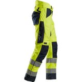 Snickers 6639 AllroundWork High-Vis 37.5 Isolerende Werkbroek+ Klasse 2 High-Vis Geel/Marineblauw