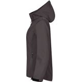 Clique Classic Softshell Hoody Dames Donkergrijs maat 34/XS
