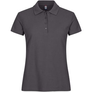 Clique Basic Polo Women Dames Metaalgrijs maat XXL