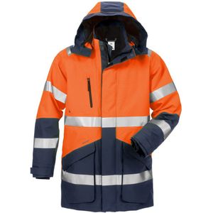 Fristads High vis GORE-TEX winterparka klasse 3 4989 GXB Hi-Vis oranje/marineblauw maat XS