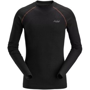 Snickers 9483 Naadloze Basislaag Warmteregulerende Wollen Top Zwart maat XS