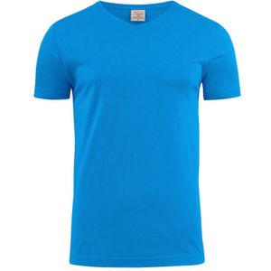 Printer Heavy T-Shirt V-Neck Oceaanblauw maat XL