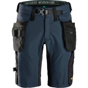 Snickers 6172 FlexiWork Korte Werkbroek met Afneembare Zakken Marineblauw/Zwart