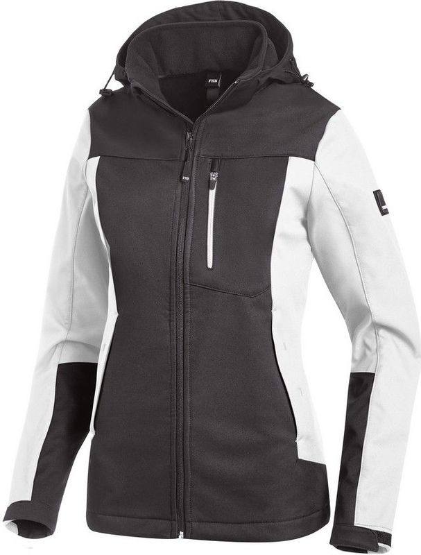 FHB Julia Softshell-Jack Dames Wit-Antraciet maat XS
