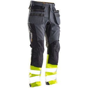 Jobman 2134 Hi-Vis Stretch Trousers Core Hp Grijs/Geel