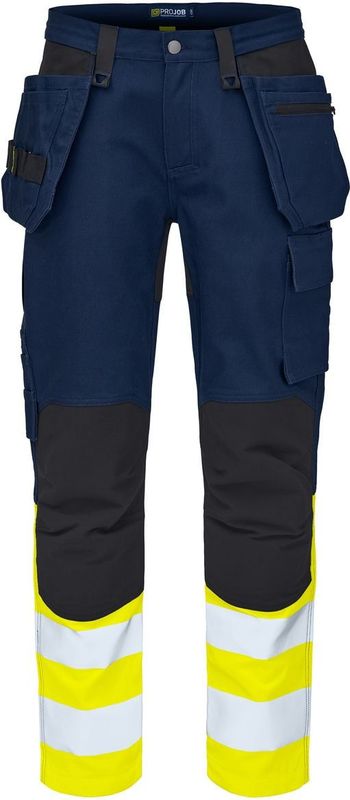 Projob 6560 - Signalisatie Stretchbroek - Met Kniezakken En Spijkerzakken - EN ISO 20471 Klasse 1