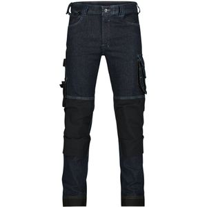 Dassy Kyoto Stretch werkjeans met kniezakken Jeansblauw/Zwart