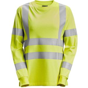 Snickers 2476 ProtecWork Dames T-shirt met Lange Mouwen High-Vis Klasse 3/2 High-Vis Geel maat XS