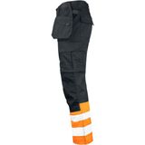 Jobman 2513 Hi-Vis Trousers HP 65251320 - Zwart/Oranje