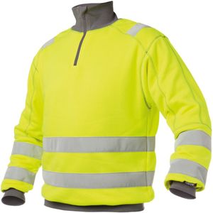 Dassy Denver Hogezichtbaarheidssweater Fluogeel/Cementgrijs maat S