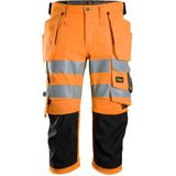 Snickers 6138 High-Vis Klasse 1/2 Stretch Pirate Broek met Holsterzakken High-Vis Oranje/Zwart