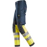 Snickers 6374 Stretch Work Trousers High-Vis Class 1 Marineblauw/High-Vis Geel maat 44