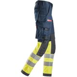 Snickers 6374 Stretch Work Trousers High-Vis Class 1 Marineblauw/High-Vis Geel maat 44