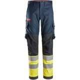 Snickers 6374 Stretch Work Trousers High-Vis Class 1 Marineblauw/High-Vis Geel maat 44