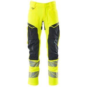 Mascot 19479-711 Broek met kniezakken Hi-Vis Geel/Donkermarine maat 90C54