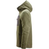 Snickers 8041 FlexiWork Fleece Hoodie met Volledige Rits Khakigroen/Zwart maat XS