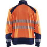 Blåkläder 3558-2528 Sweatshirt hele rits High Vis Oranje/Marineblauw