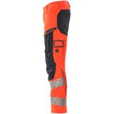 Mascot 19079-511 Broek met kniezakken Hi-Vis Rood/Donkermarine